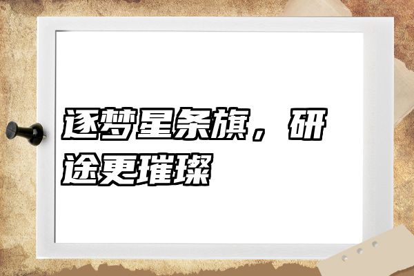 逐梦星条旗，研途更璀璨